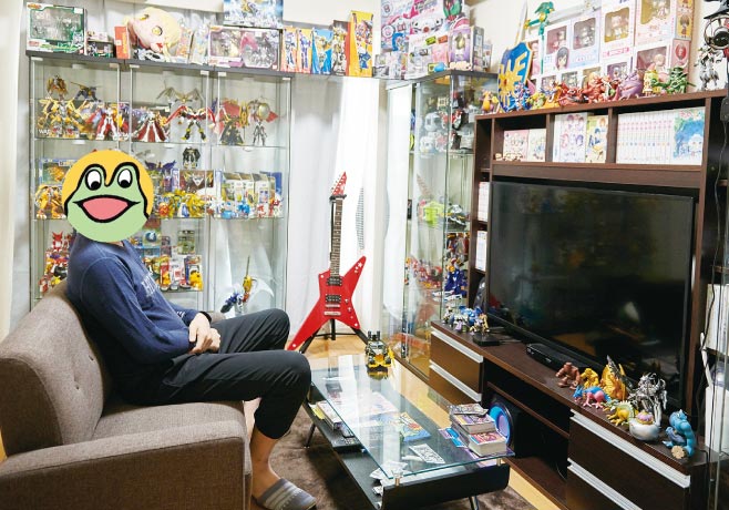 ▲ 休憩は趣味部屋で好きなものに囲まれて過ごす。